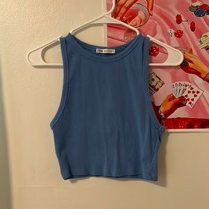 Zara blue crop top